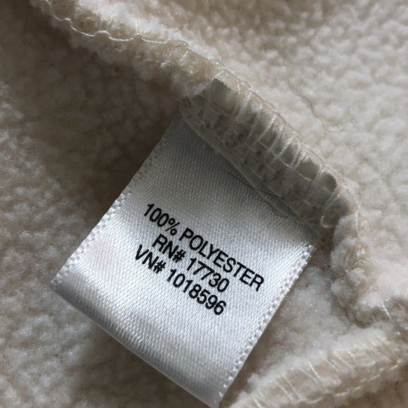 Merona Womens Size L Full Zip Knit Sweater Jacket Fleece Ivory White Coat - Picture 4 of 12